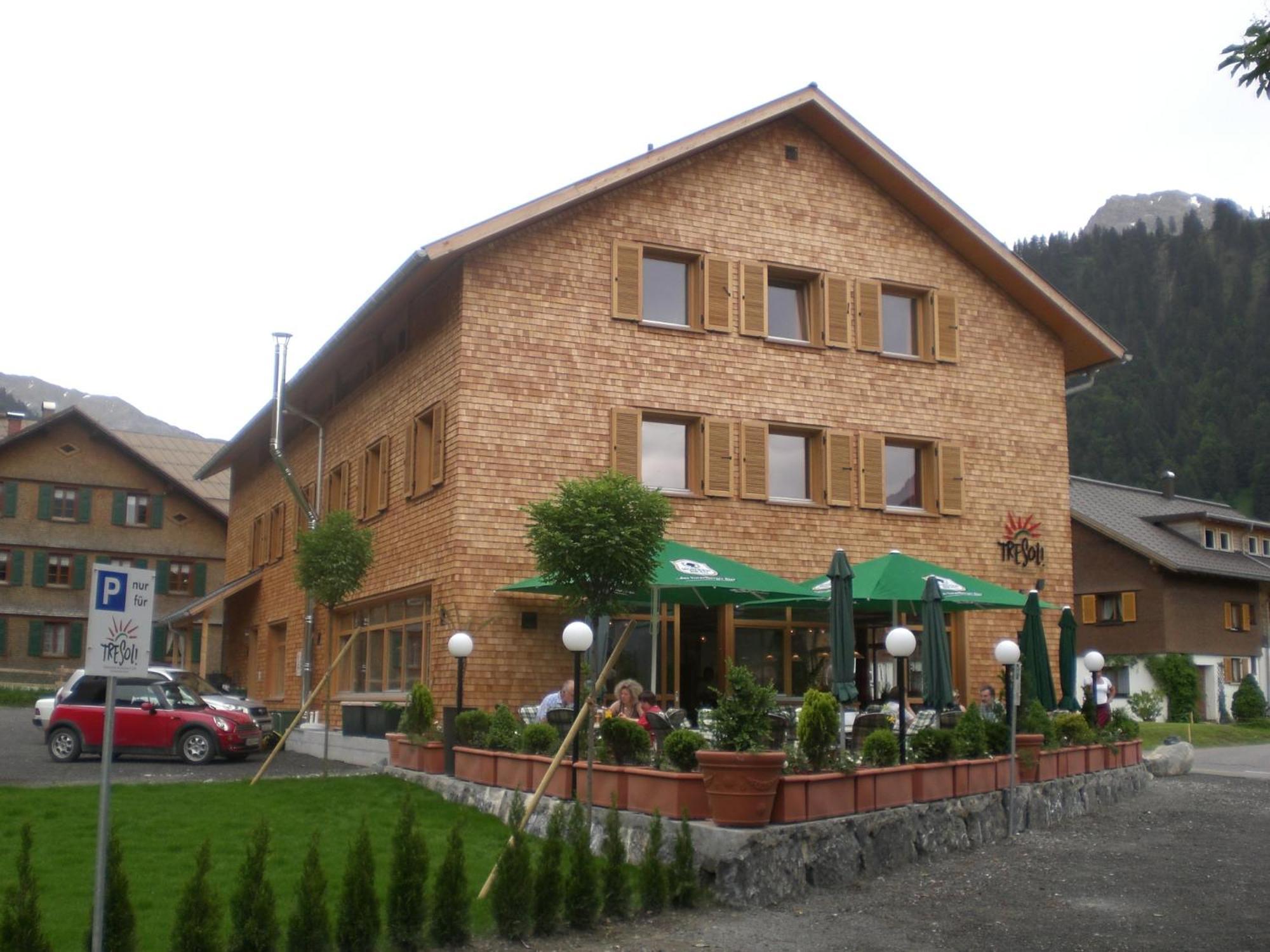 Tre Soli Appartements Restaurant Schoppernau Exterior photo
